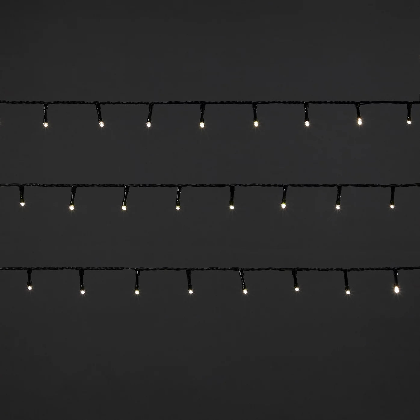 120 Ice white LED String lights With timer Green cable