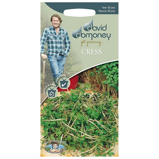 Mr.Fothergill's David Domoney Vegetable Cress Fine Curled Seeds Packet