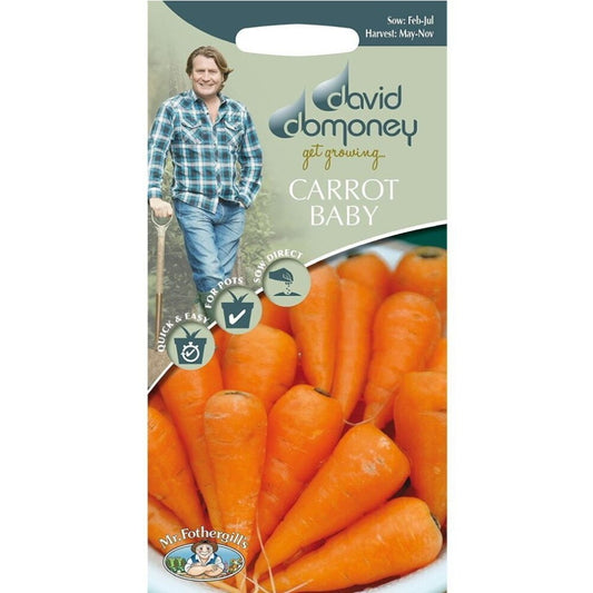 Mr.Fothergill's David Domoney Carrot (Baby Chantenay) Seed Packet