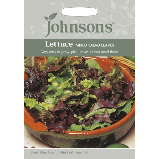 Johnsons Seeds - Pictorial Pack - Vegetable - Lettuce Mixed Salad Leaves - 1200 Seeds