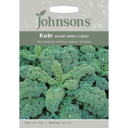 Johnsons Seeds - Pictorial Pack - Vegetable - Kale Dwarf Green Curled - 400 Seeds