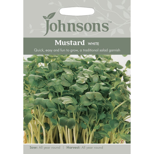 Johnsons Seeds - Pictorial Pack - Vegetable - Mustard White - 1750 Seeds