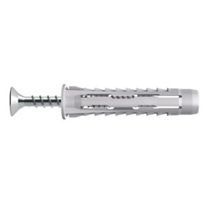 Diall Universal Grey Multi-Purpose Screw & Wall Plug (Dia)6mm (L)30mm, Pack of 50
