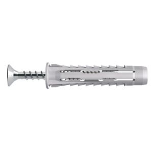 Diall Universal Grey Multi-Purpose Screw & Wall Plug (Dia)8mm (L)40mm, Pack of 30