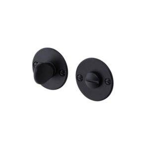 Colours Leba Black Zamak Bathroom Turn & Release Lock (Dia)48mm
