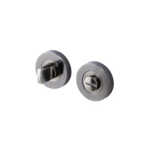 Colours Liw Black Stainless Steel Bathroom Turn & Release Lock (Dia)51mm, Pack of 1