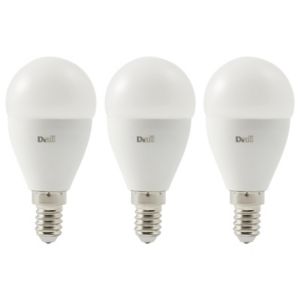 Diall E14 6W 470Lm Mini Globe Warm White LED Light Bulb, Pack of 3