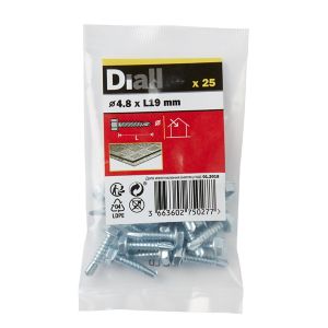 Diall Hex Zinc-Plated Carbon Steel Screw (Dia)4.8mm (L)19mm, Pack of 25