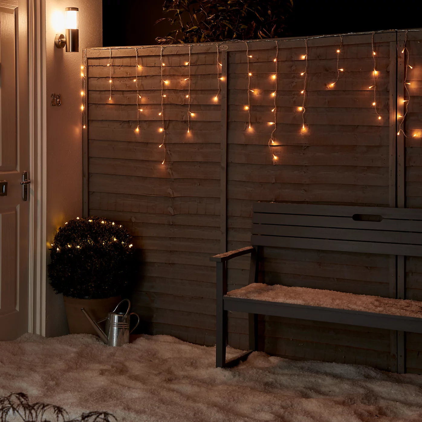 300 Warm white LED Icicle lights With timer & 22m Clear cable
