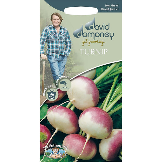 Mr.Fothergill's David Domoney Turnip Purple Top Milan Seeds Packet