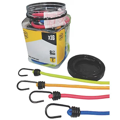 Smith & Locke Assorted Bungee Set 330-1000mm x 8mm 16 Pieces