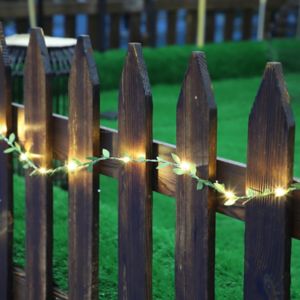 Tollymore Leaf Battery-Powered Warm White 20 Integrated LED Outdoor String Lights
