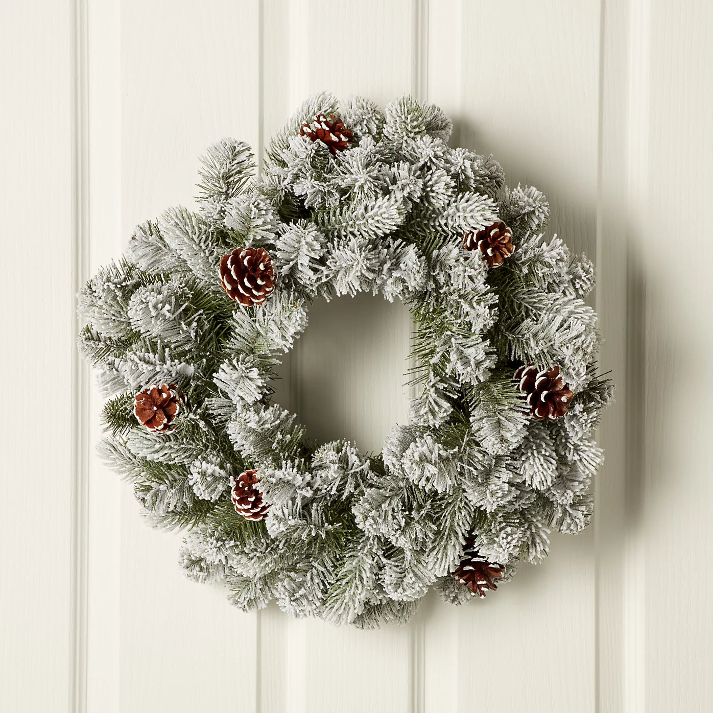 50cm Green Frosted Pinecone Wreath Christmas Door