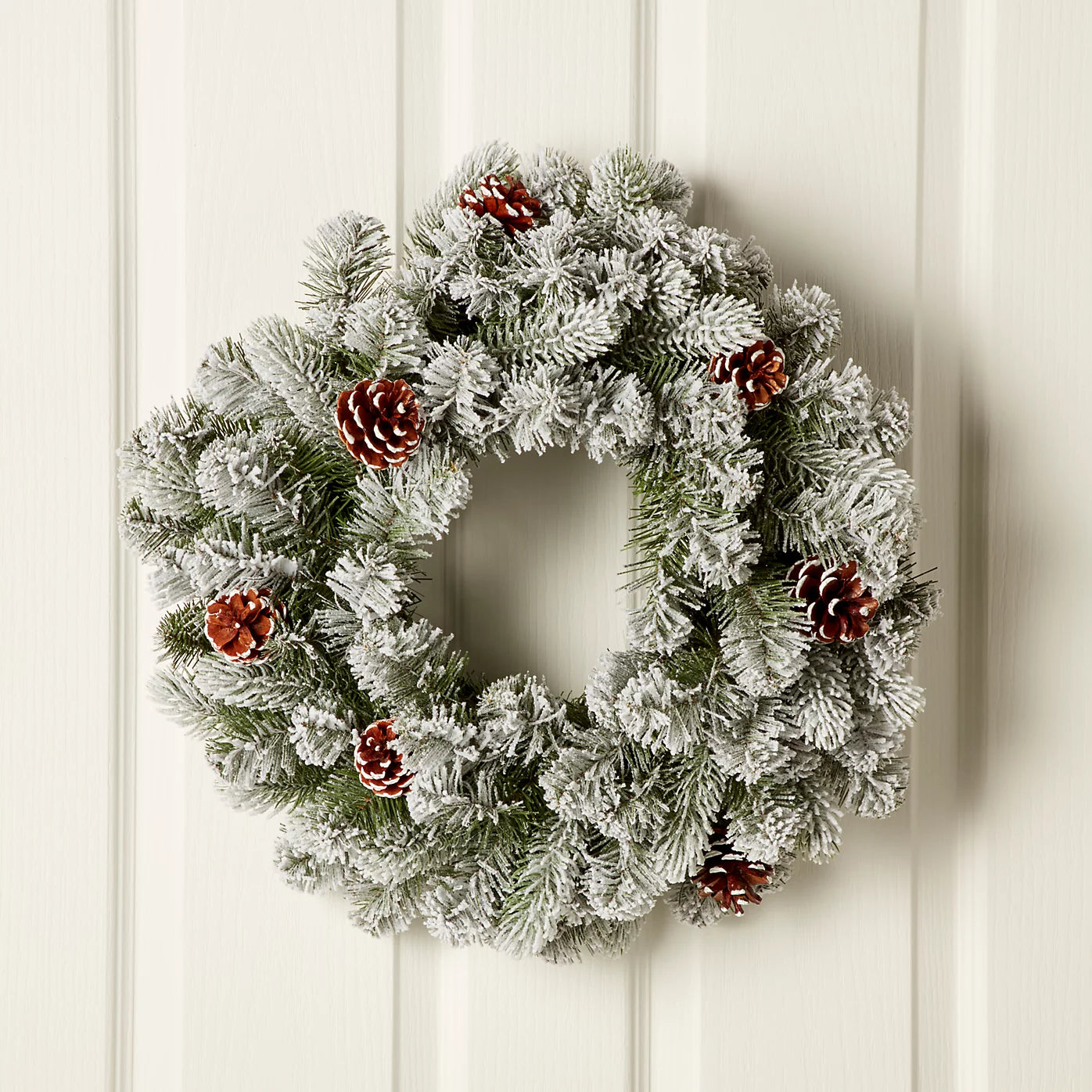 50cm Green Frosted Pinecone Wreath Christmas Door