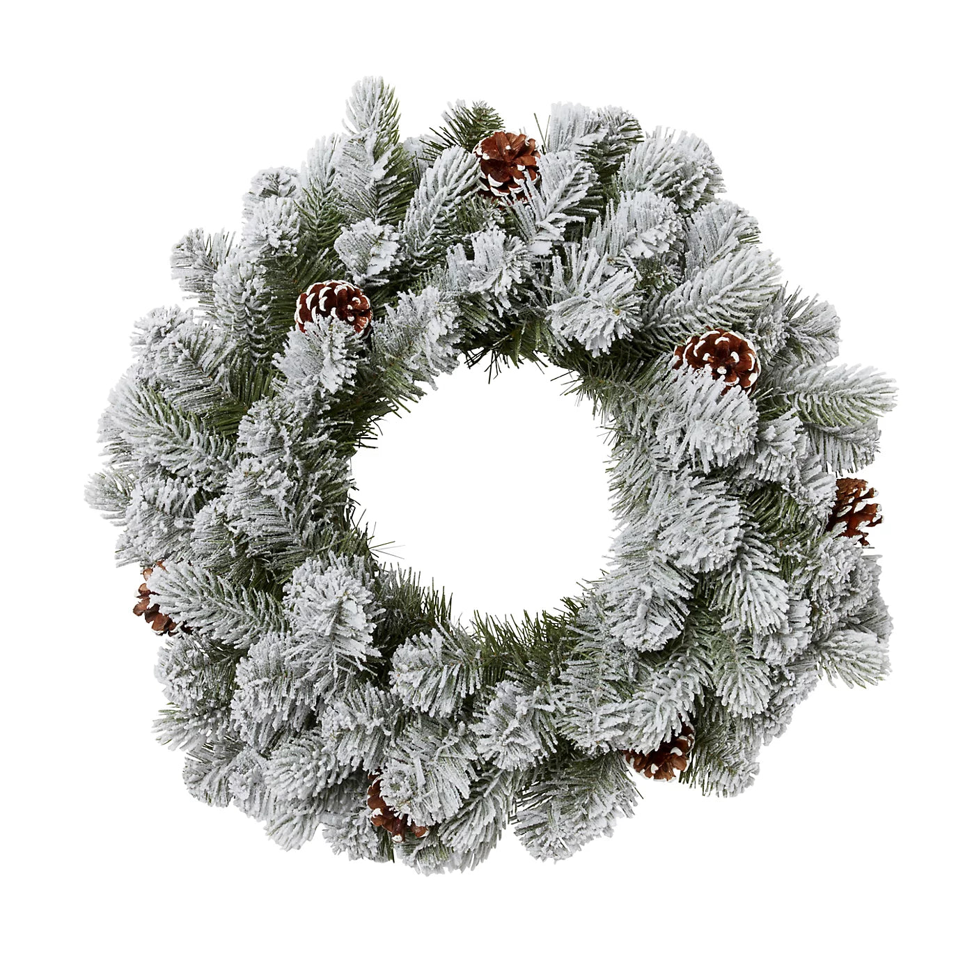 50cm Green Frosted Pinecone Wreath Christmas Door