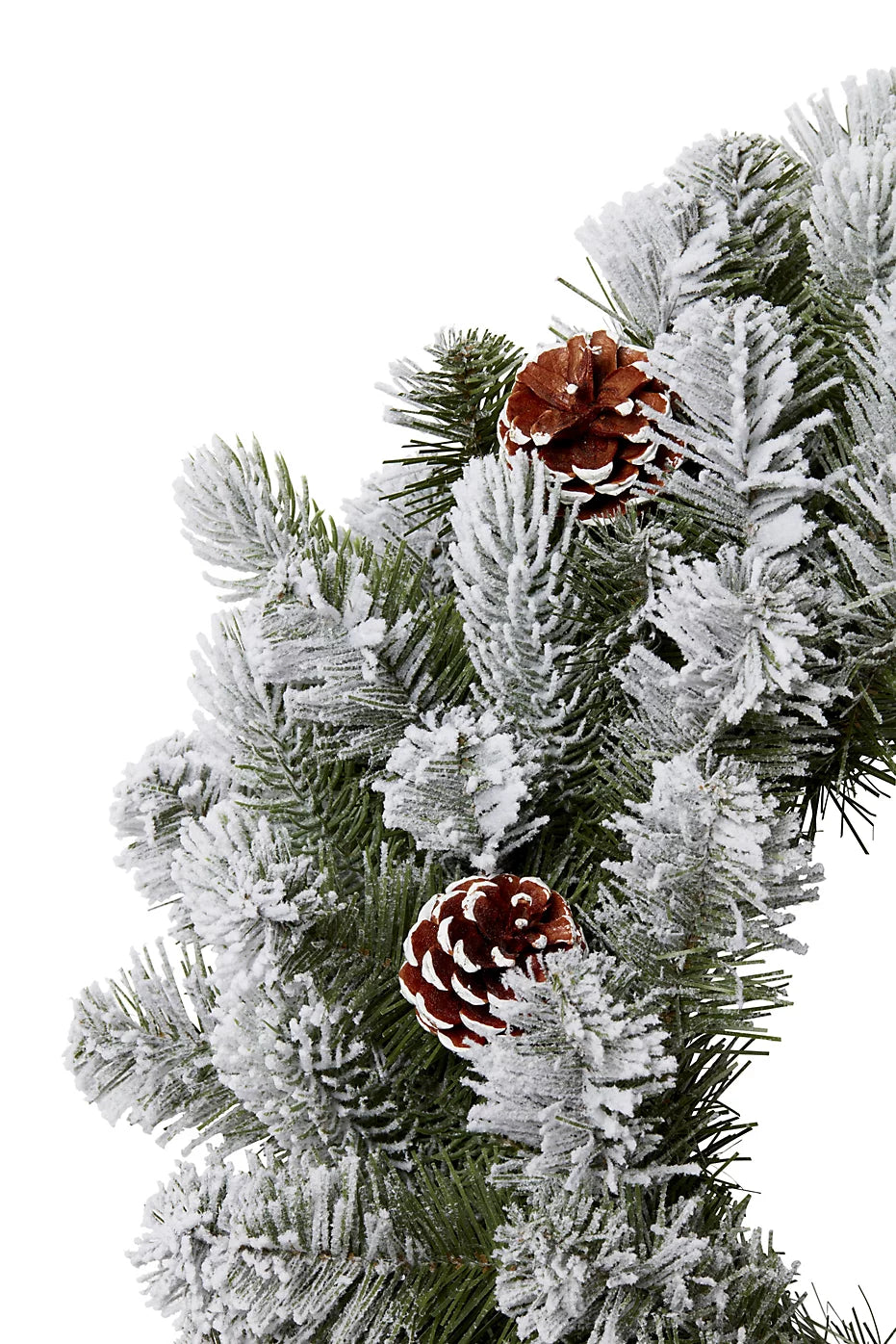 50cm Green Frosted Pinecone Wreath Christmas Door