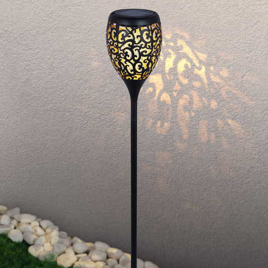 Cropani Black with Gold Effect Interior Solar-Powered Integrated LED Outdoor Stake Light