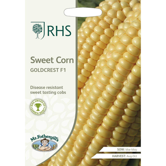 2 x Mr Fothergills RHS Goldcrest F1 Sweetcorn Seeds