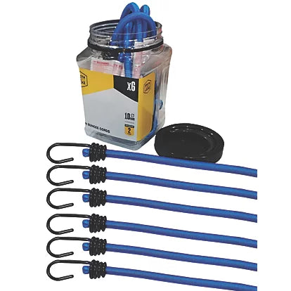 Smith & Locke Bungee Cords 600mm x 10mm Pack of 6