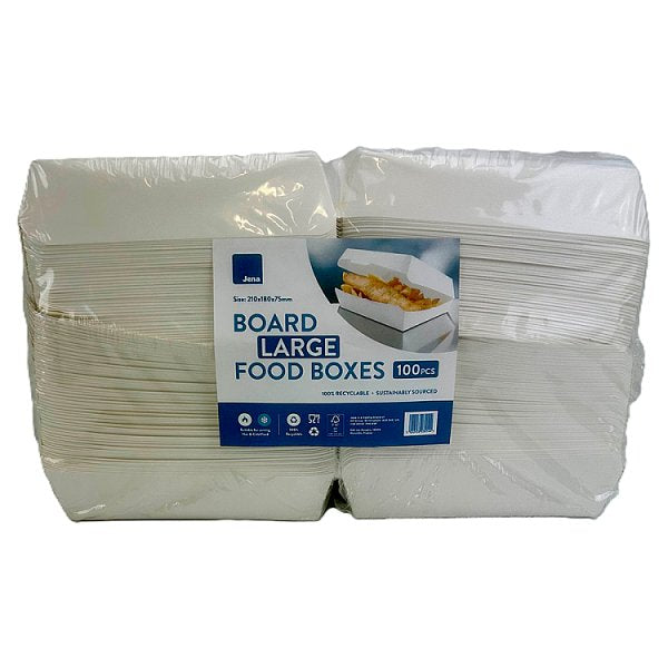 Large Food Boxes 100pcs 210x180x75mm Recyclable Take away Chippy Food Container