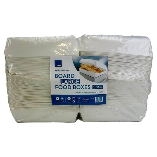 Large Food Boxes 100pcs 210x180x75mm Recyclable Take away Chippy Food Container