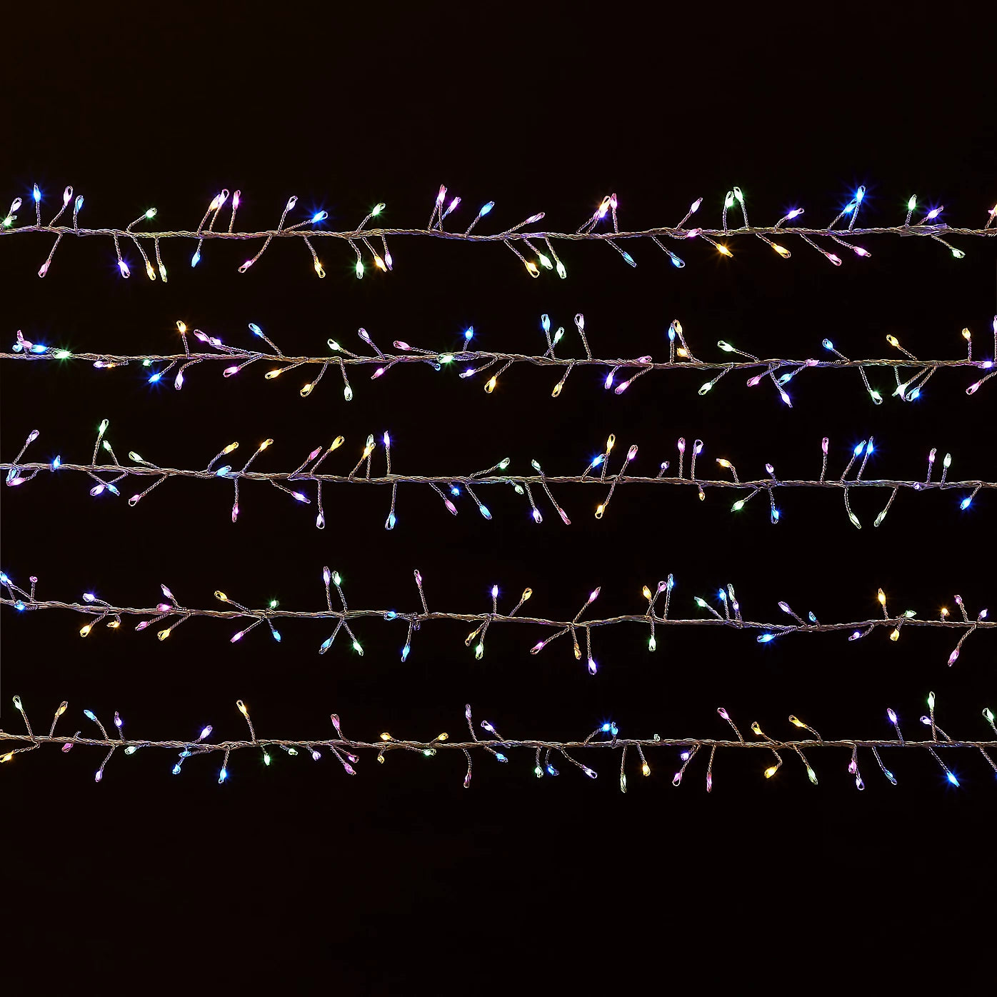 800 Rainbow LED Cluster string light With timer function & 19.96m Clear cable