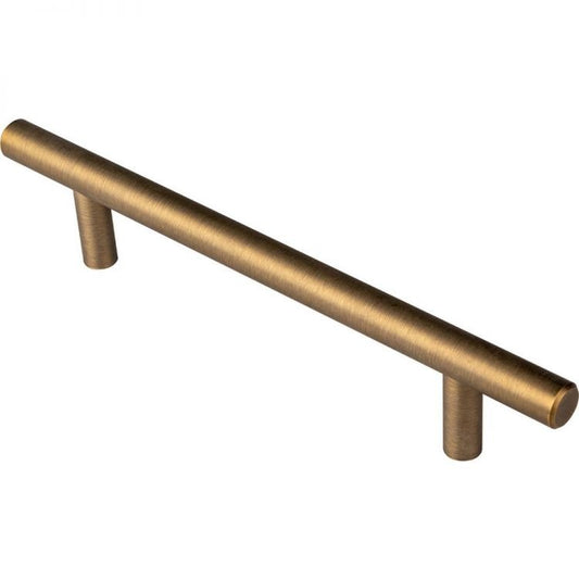 3 x T-Bar Cabinet Handle Steel 128mm C/C 12mm Antique Brass