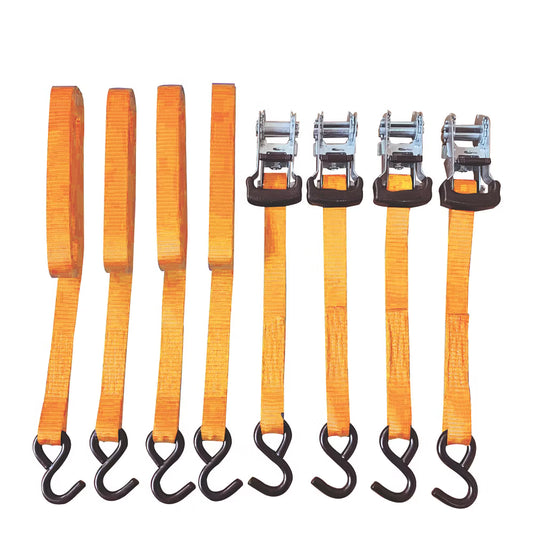 Smith & Locke Ratchet Tie Down Straps with S-Hook 5m x 27mm Pack of 4