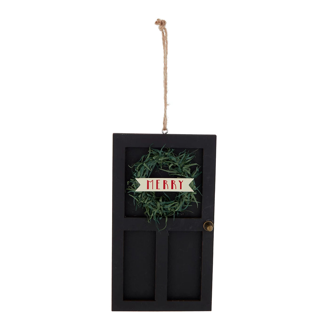 2 x Black Door Wood Rectangular Hanging decoration