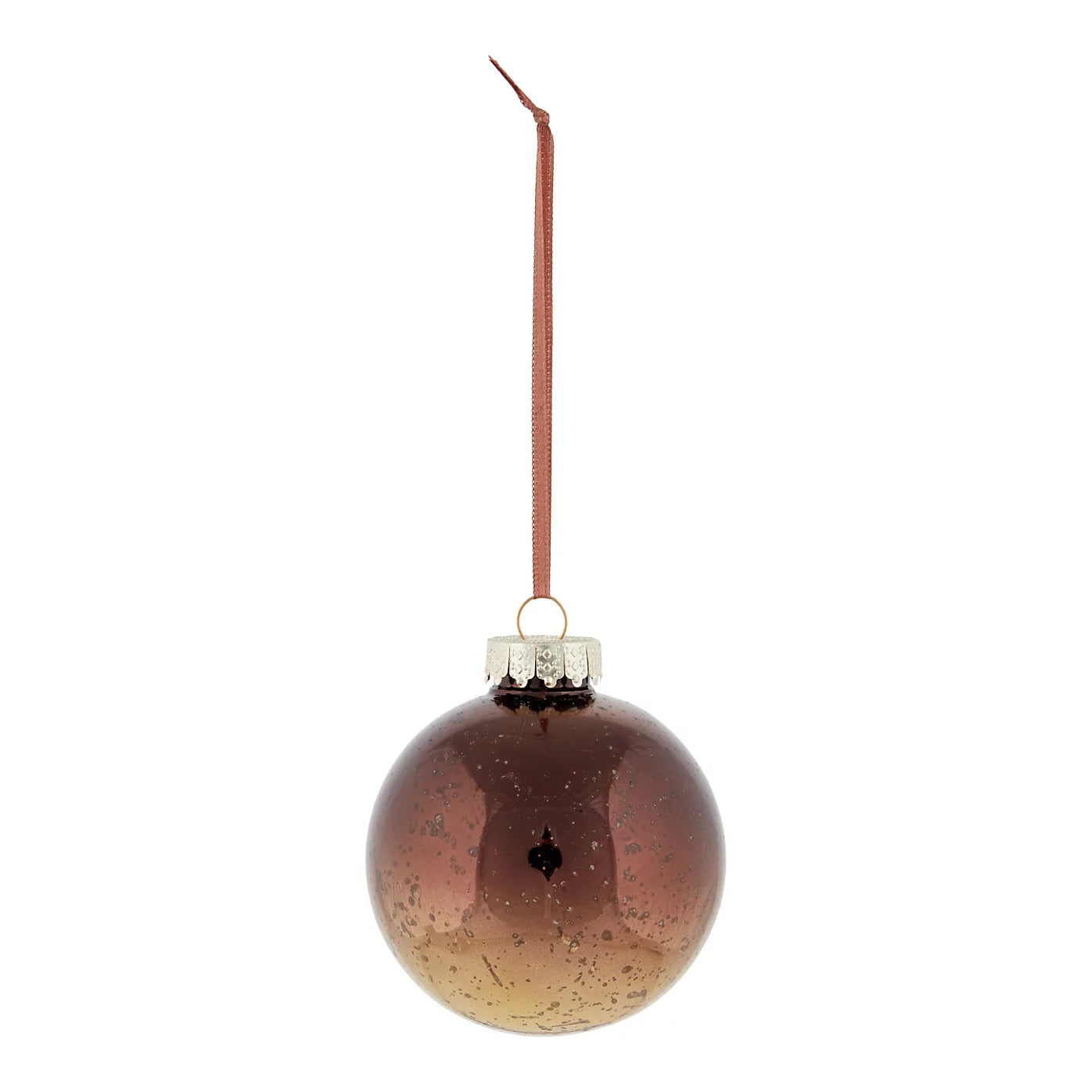 4 x Brown Copper effect Plastic Round Bauble (D) 80mm