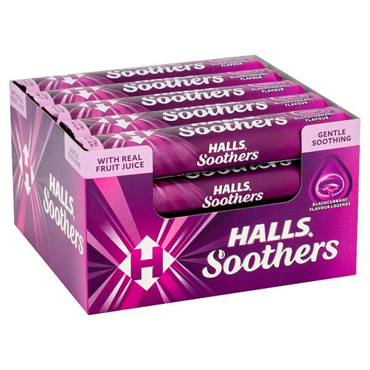 Halls Soothers Blackcurrant Lozenges Roll 45g x 20
