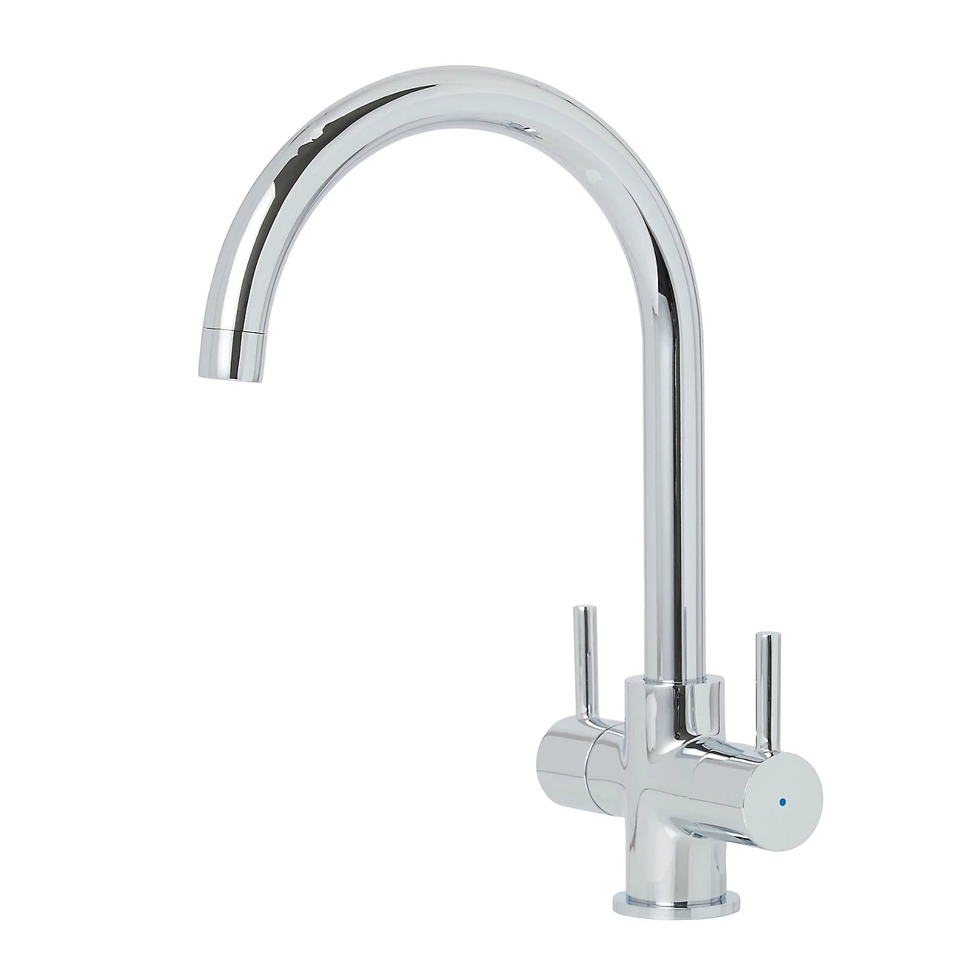 1 Cooke & Lewis Amsel Chrome effect Kitchen Twin lever Tap