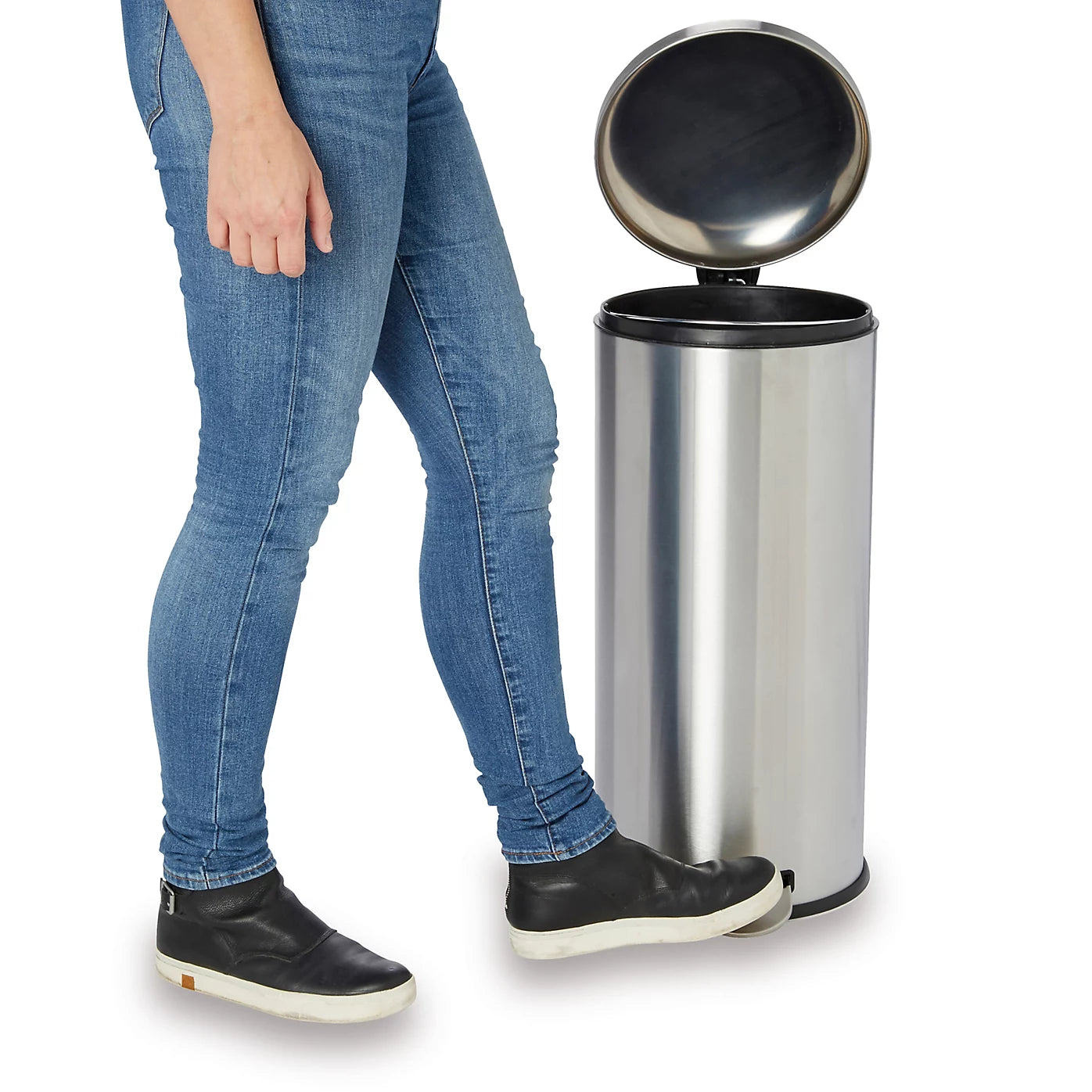 Cooke & Lewis Gerra Standard Stainless steel effect Metal Pedal Bin - 30L