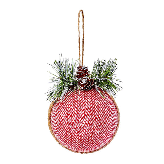 Festive classics Herringbone Plastic Hanging decoration