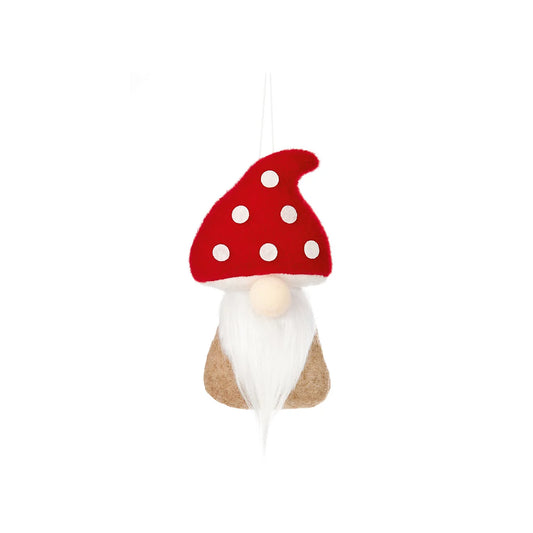 3 x Festive classics Red Mushroom Gonk Fabric Hanging decoration