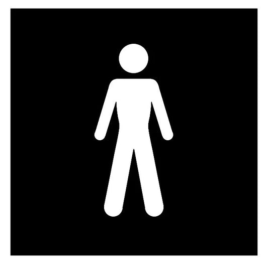 Gents Toilets Self-adhesive labels, (H)100mm (W)100mm