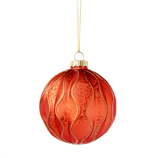 3 x Glass Round Christmas bauble set (D) 80mm