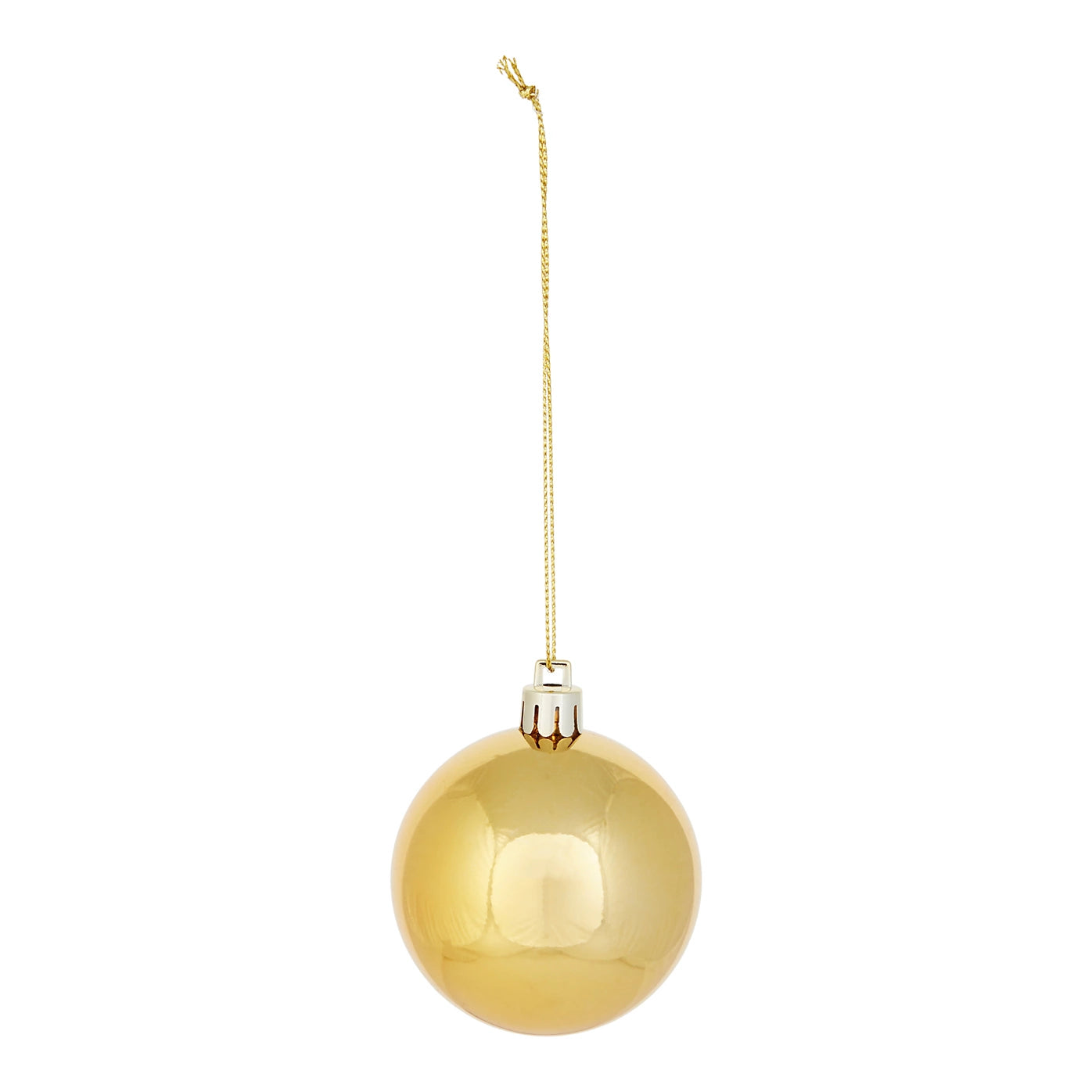 Gold effect Plastic Hanging Christmas Tree decoration, Pack of 40 Baubles