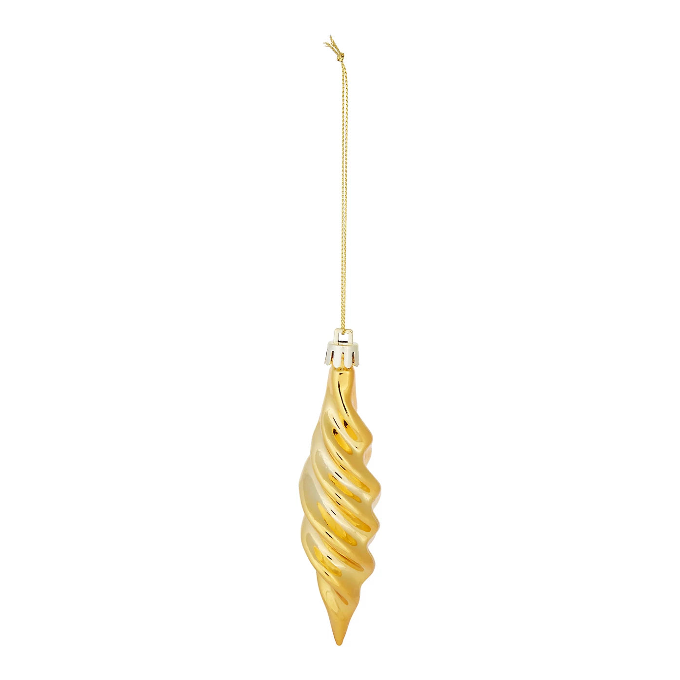 Gold effect Plastic Hanging Christmas Tree decoration, Pack of 40 Baubles