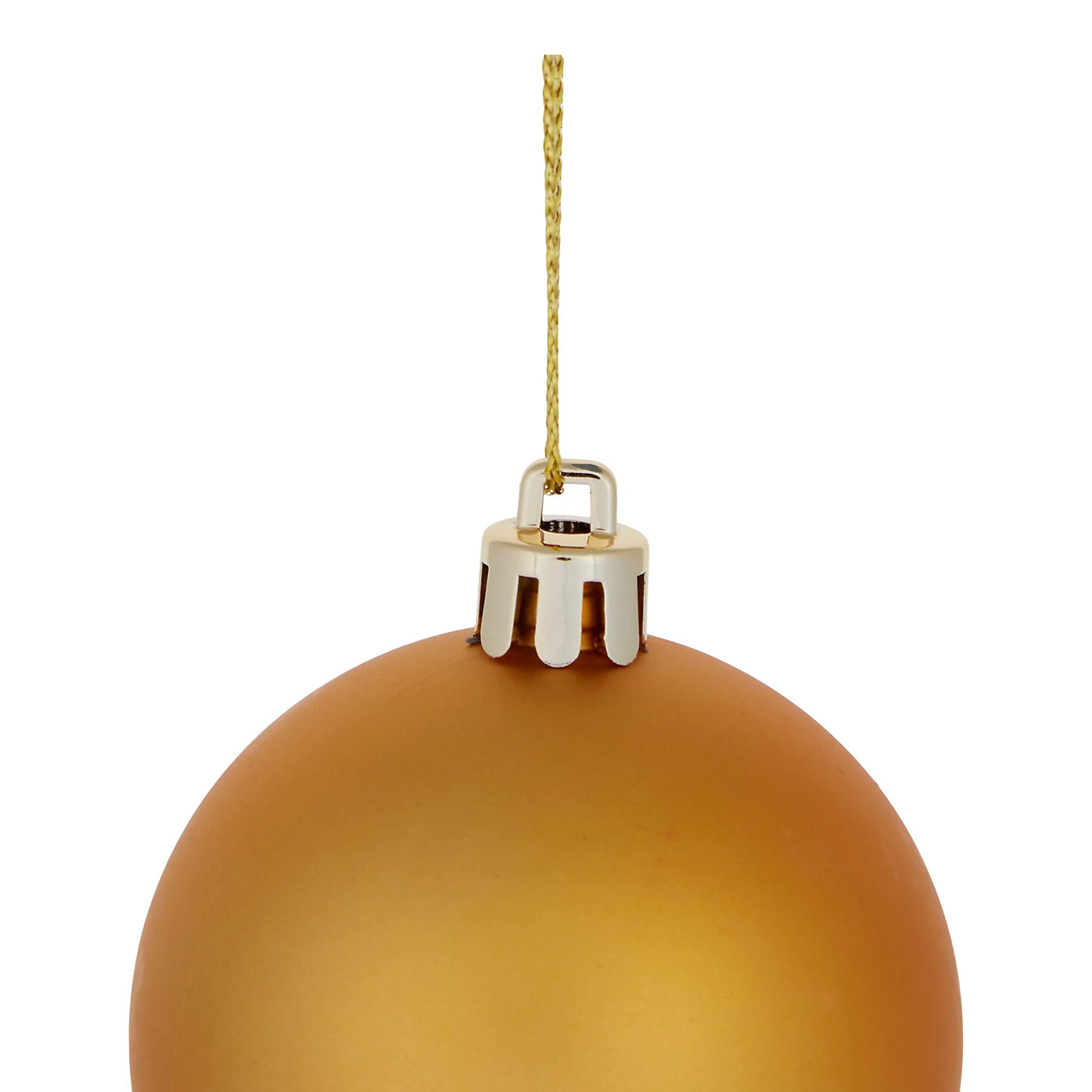 Gold effect Plastic Round Christmas bauble set, Pack of 10 (D) 60mm