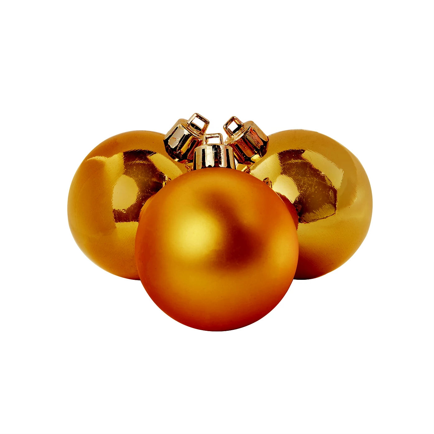 Gold effect Plastic Round Christmas bauble set, Set of 12 (D) 60mm