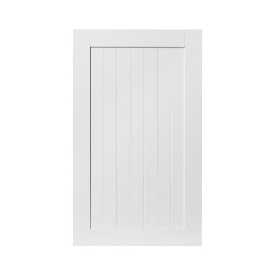 GoodHome Alpinia Tongue & groove Matt white Shaker 50:50 Larder Cabinet door (W)600mm (H)1001mm (T)18mm