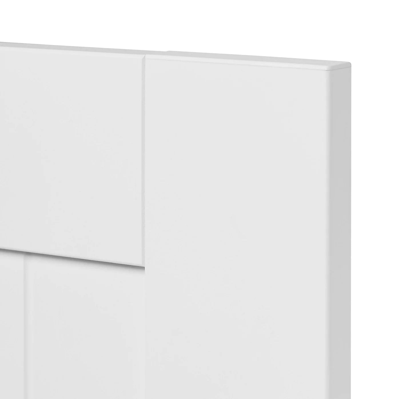 GoodHome Alpinia Tongue & groove Matt white Shaker 50:50 Larder Cabinet door (W)600mm (H)1001mm (T)18mm