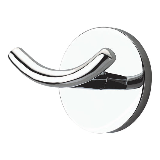 x2 GoodHome Chrome effect Zinc alloy Wall-mounted Double Hook (H)57.5mm (D)100mm