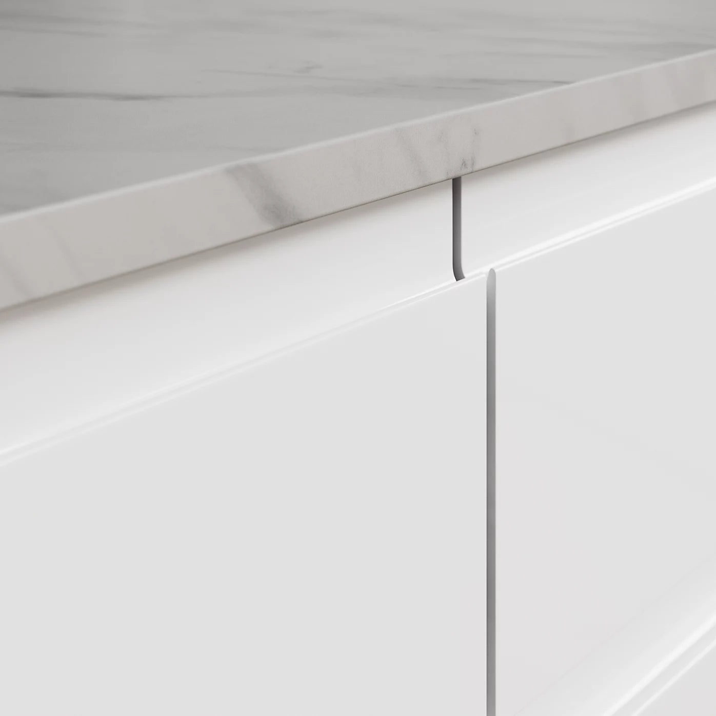 GoodHome Garcinia Integrated handle Gloss white Highline Cabinet door (W)600mm (H)715mm (T)19mm