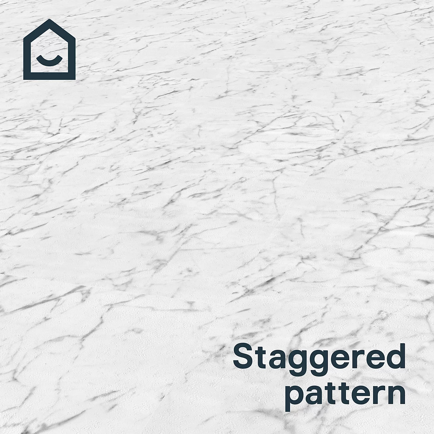 GoodHome Mambo White Natural Marble effect Textured Click vinyl Tile, 1.92m²