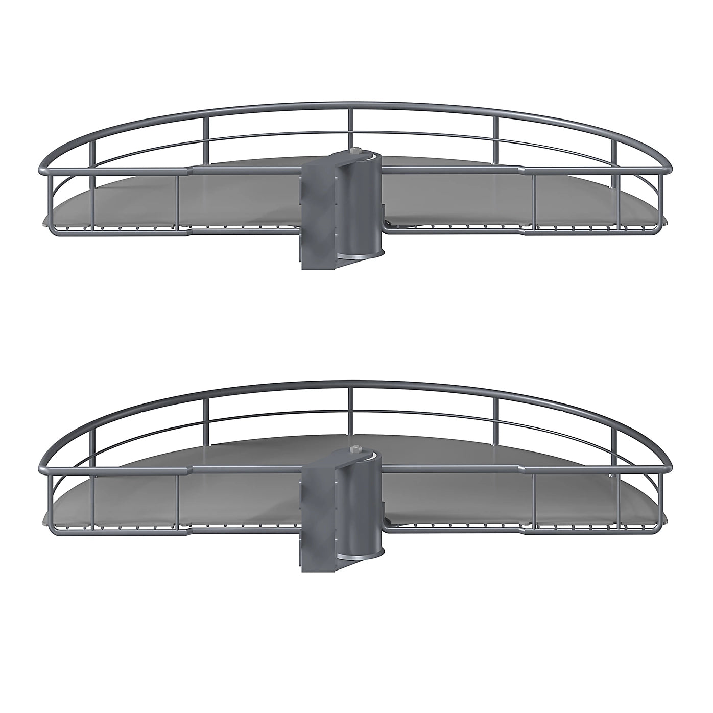 GoodHome Pebre Grey Not soft-close Half moon carousel 80cm Storage system