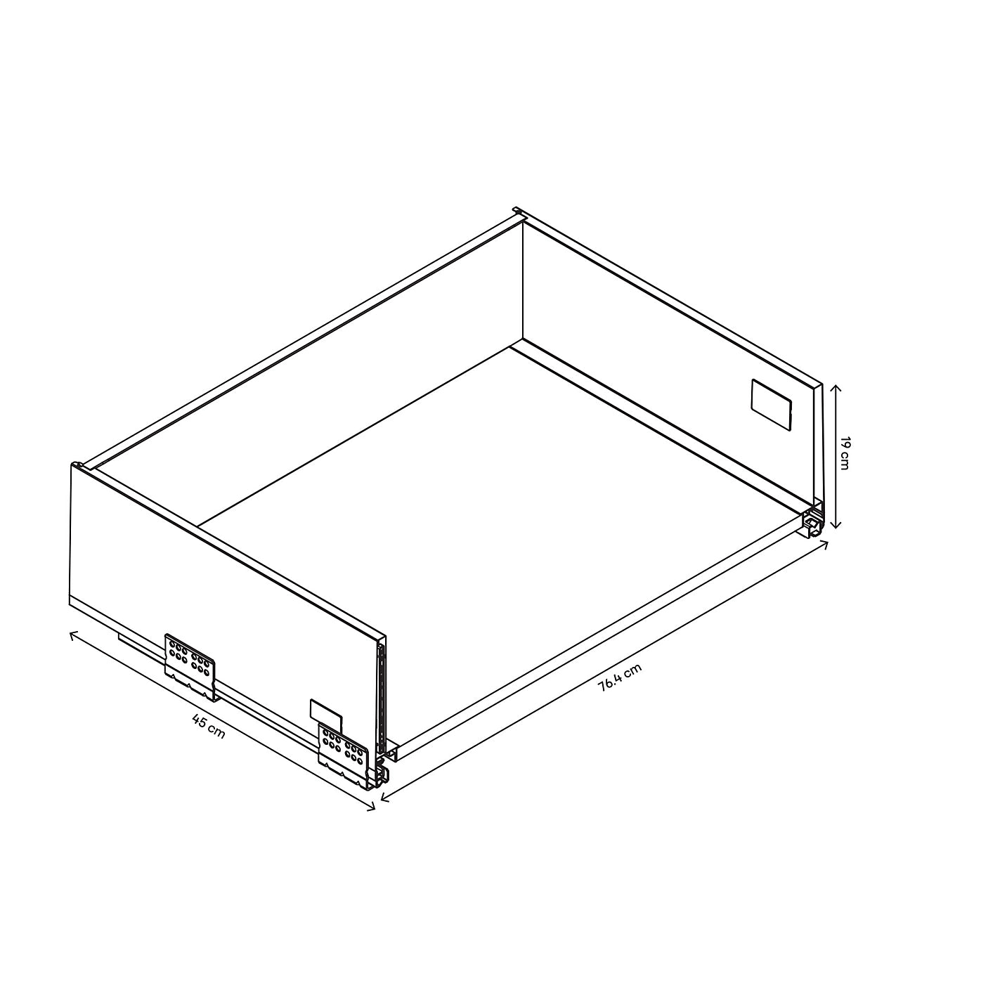 GoodHome Soto Soft-close Deep drawer box (W)800mm