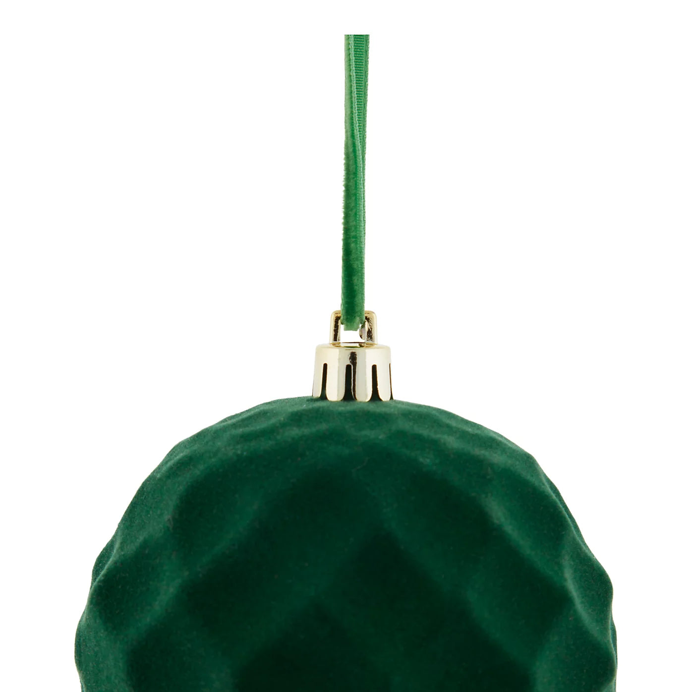5 x Green Flocked effect Plastic Diamond Bauble (D) 80mm