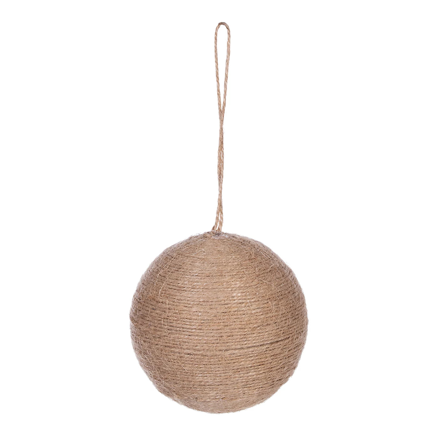Hessian effect Jute Round Bauble (D) 80mm - Natural